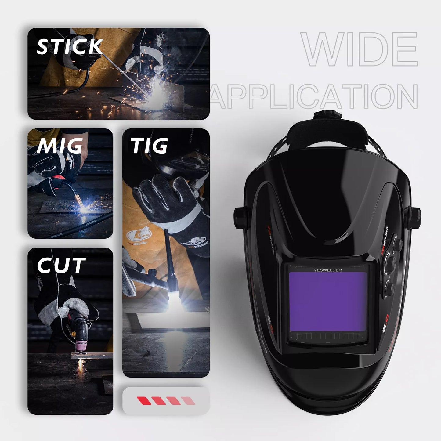 Large View Area True Color Welder Helmet Auto-Darkening Welding Helmet/Hood/Mask