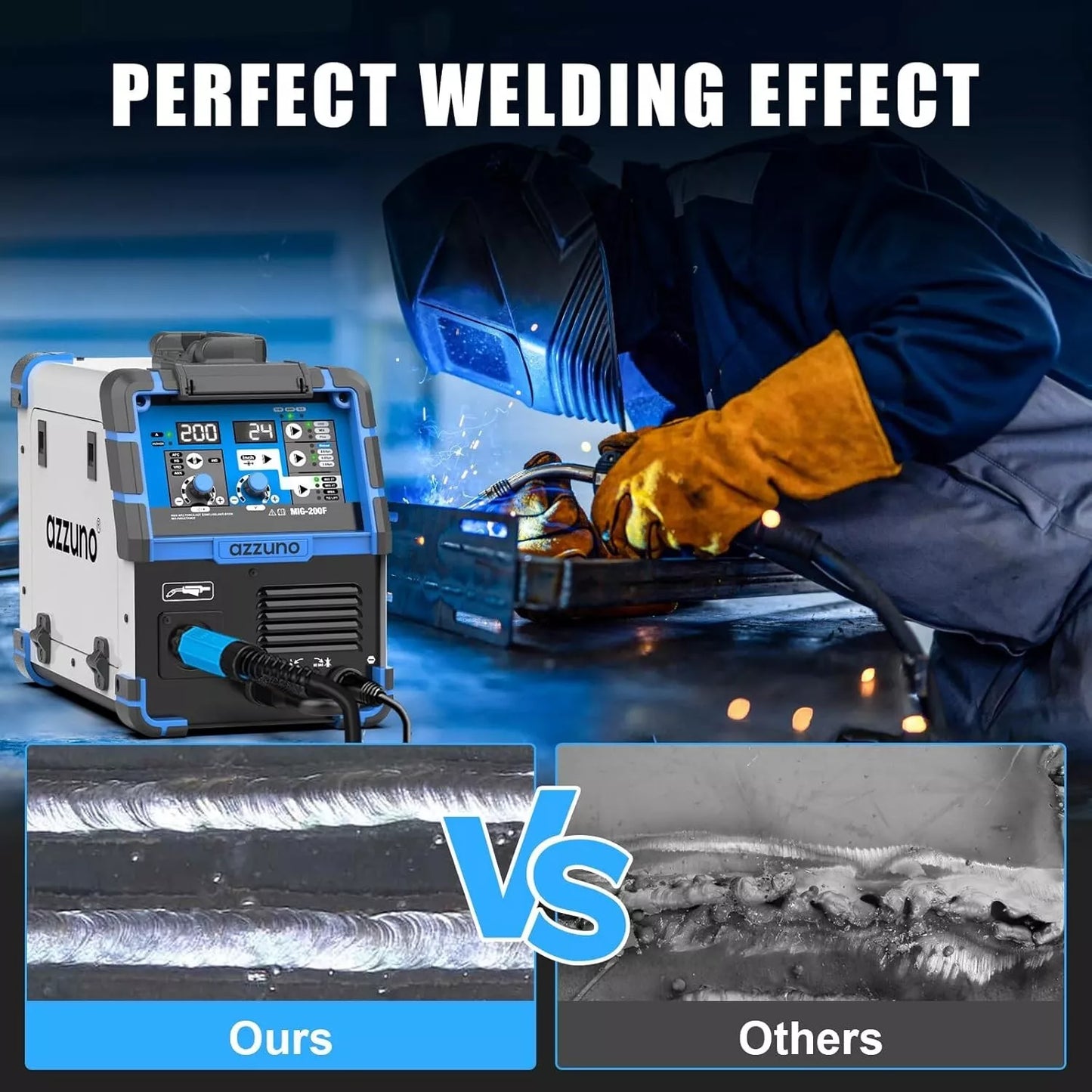 4 in1 Aluminum MIG Welder 200A 110V/220V Gas Gasless Welding Machine ARC Welder