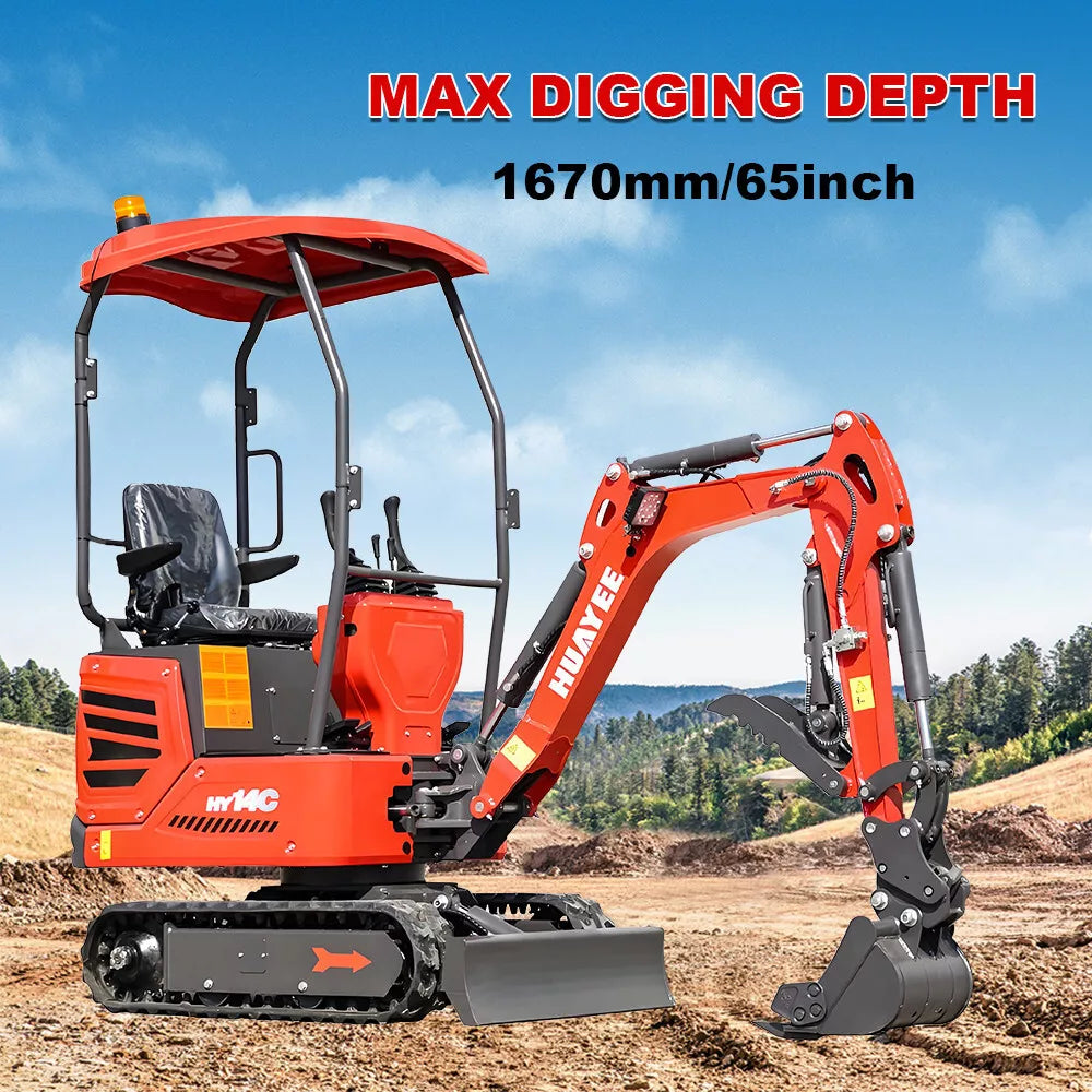 1.4ton Mini Excavator Digger, 13.5hp, Epa Engine, Micro Crawler