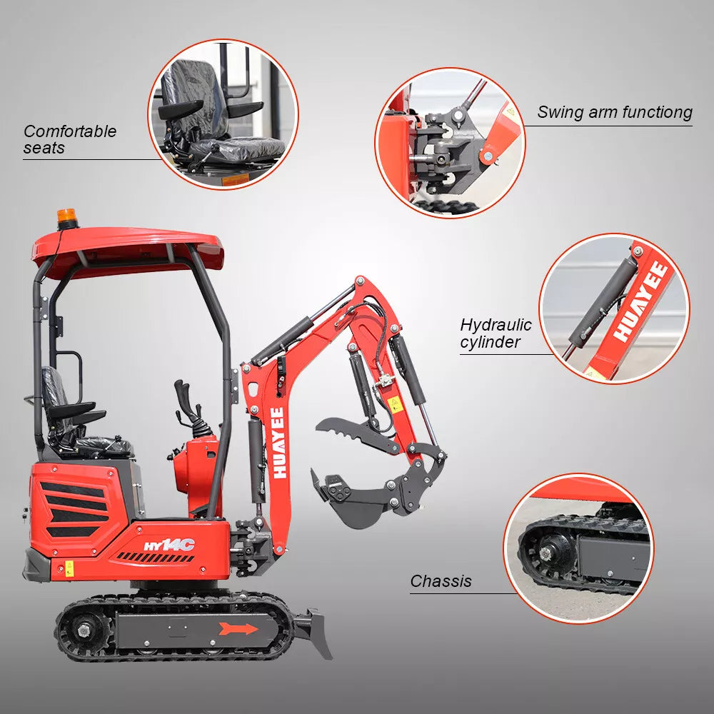 1.4ton Mini Excavator Digger, 13.5hp, Epa Engine, Micro Crawler