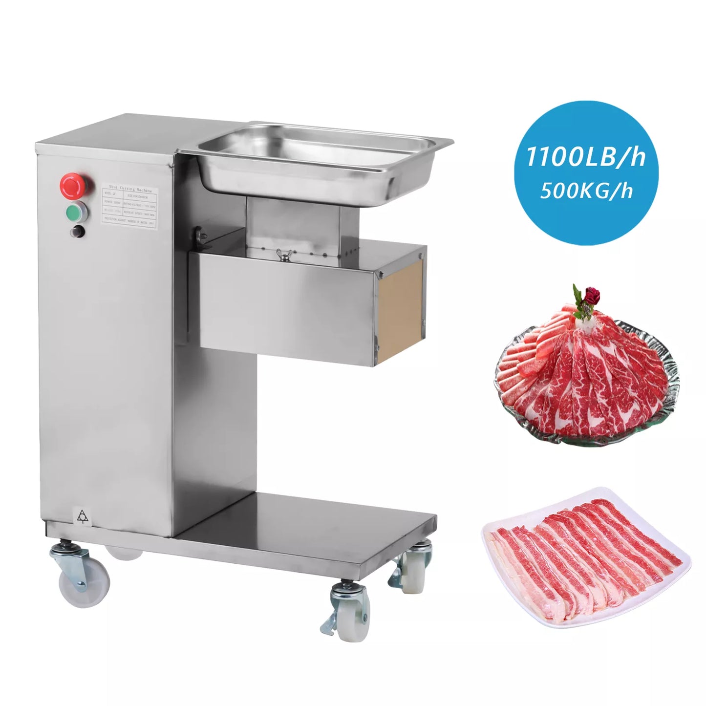 500kg meat cutting machine stainless steel commercial meat cutter slicer new