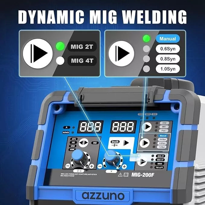 4 in1 Aluminum MIG Welder 200A 110V/220V Gas Gasless Welding Machine ARC Welder