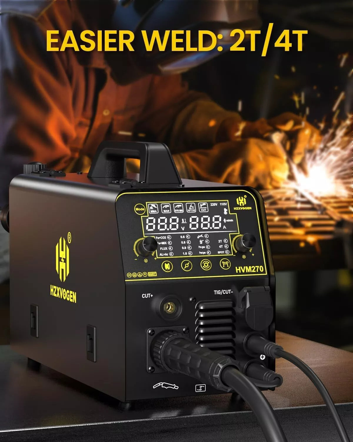 5 in 1 MIG/CUT/TIG/MMA Welder 200A MIG Welder Plasma Cutter 220V Gas/Gasless US