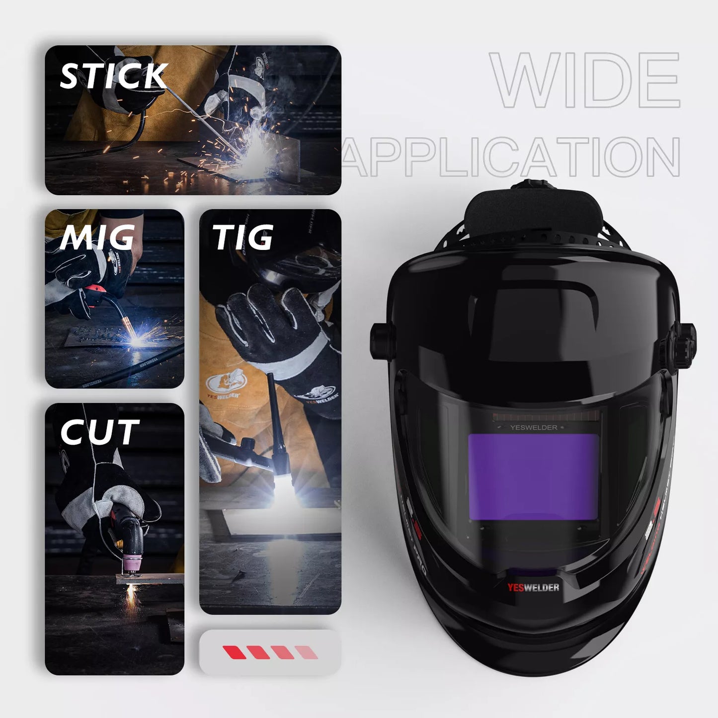 YESWELDER True Color Solar Powered Auto Darkening Welding Helmet