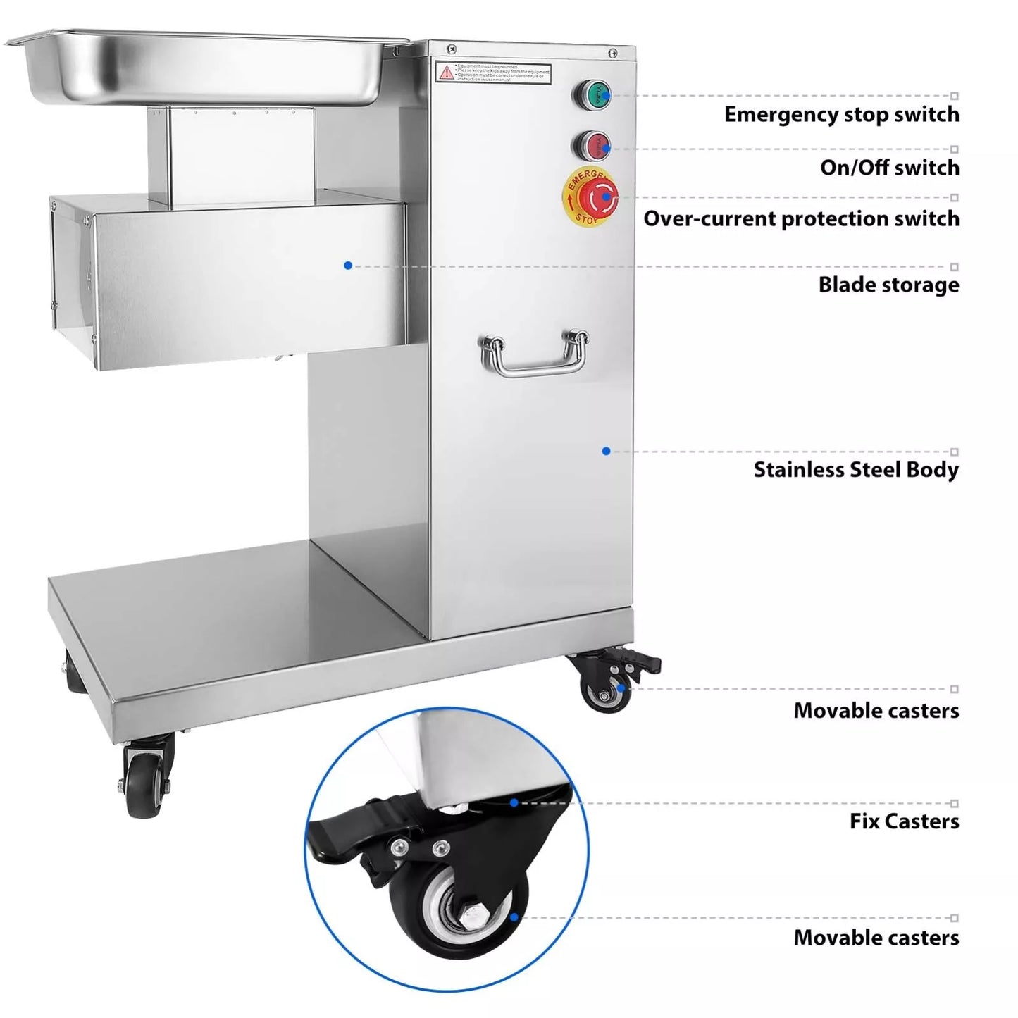 750w commercial meat cutter machine stainless steel meat slicer for slicing