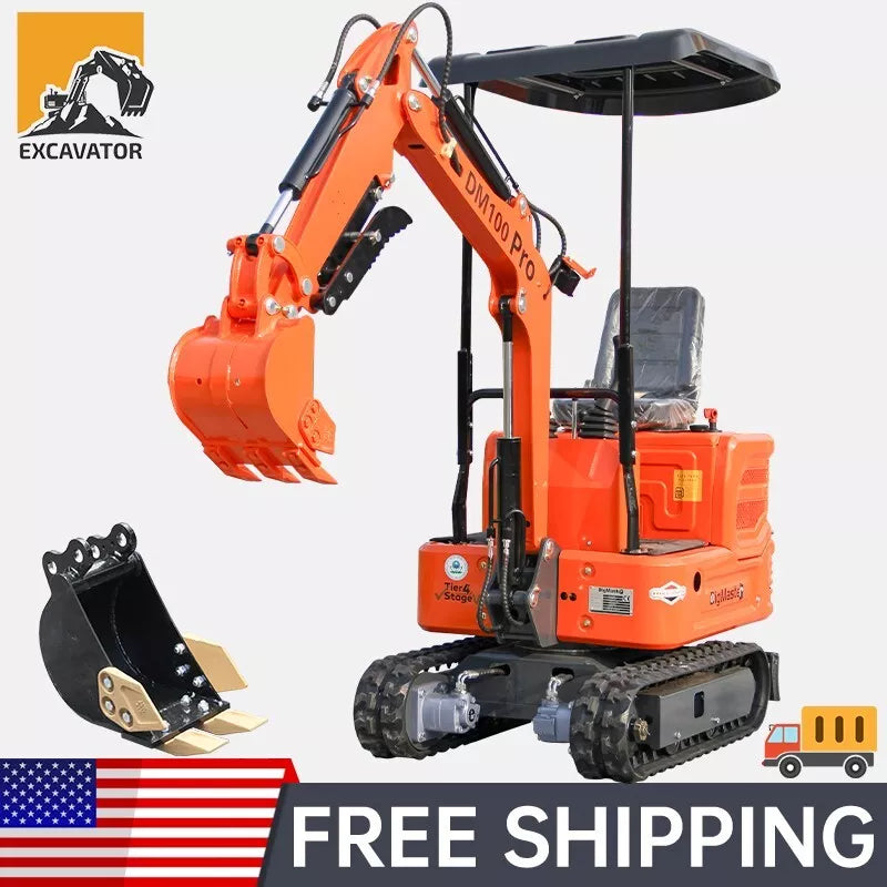 1ton mini hydraulic excavator digger, 13.5hp, epa engine+200mm bucket