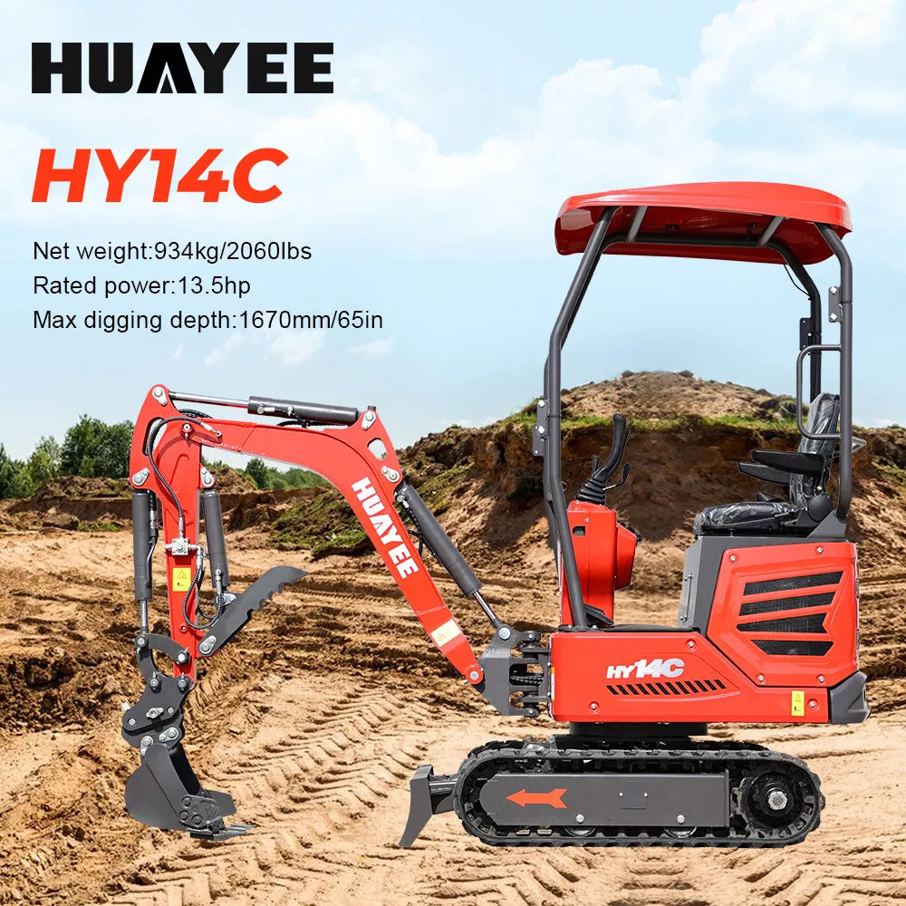 1.4ton Mini Excavator Digger, 13.5hp, Epa Engine, Micro Crawler